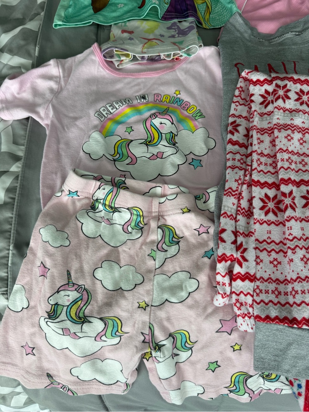 Place Pink Unicorn 'Dream in Rainbow' Pajama Set